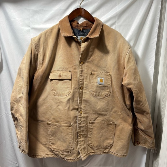 VTG Carhartt Men's 3XL Tan Brown Corduroy Collar Barn Blanket Wool - Main Image